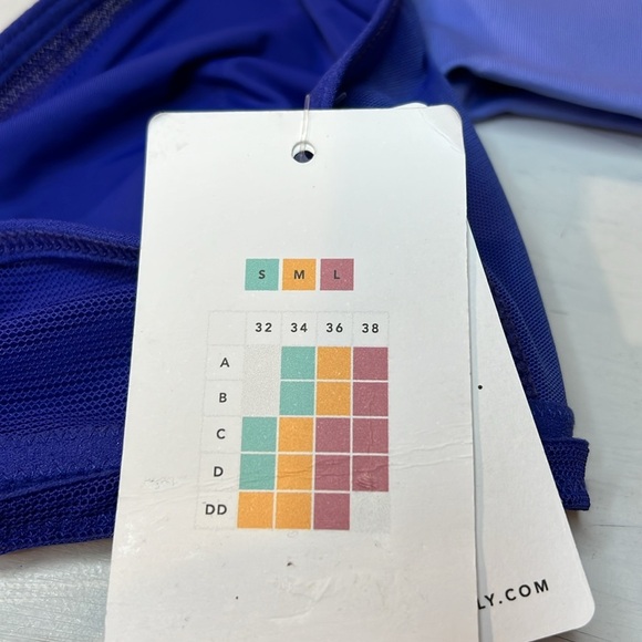 All You Lively Mesh Trim Bralette, Color Clamatis Blue, Size Medium, NWT - Picture 7 of 9